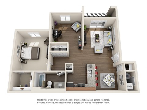 West Jordan, UT Boulder Canyon Apartments 1 bedroom 1 bath with Den